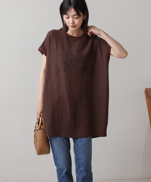 Bou Jeloud(ブージュルード)の「サッカーロゴチュニック(Tシャツ/カットソー・レディース・オフホワイト/ブラック/ブラウン/パープル・FREE)」の19枚目の写真