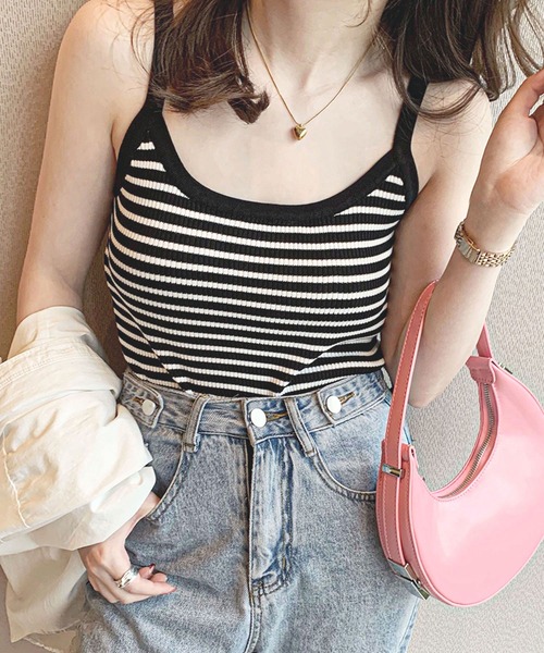 frunco(フランコ)の「【ZOZOTOWN限定】ボーダータンクトップ(タンクトップ・レディース・ホワイト/レッド/グリーン/ブラック・FREE)」の3枚目の写真