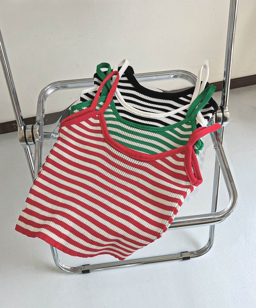 frunco(フランコ)の「【ZOZOTOWN限定】ボーダータンクトップ(タンクトップ・レディース・ホワイト/レッド/グリーン/ブラック・FREE)」の9枚目の写真