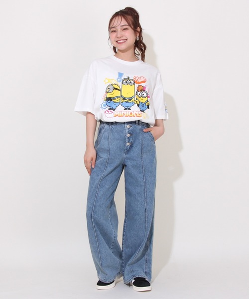 MINIONS（ミニオンズ）の「【綿100％】 親子お揃い ミニオン キャラクター Tシャツ 0456A（Tシャツ/カットソー・レディース・ホワイト・L/M/S）」の6枚目の写真
