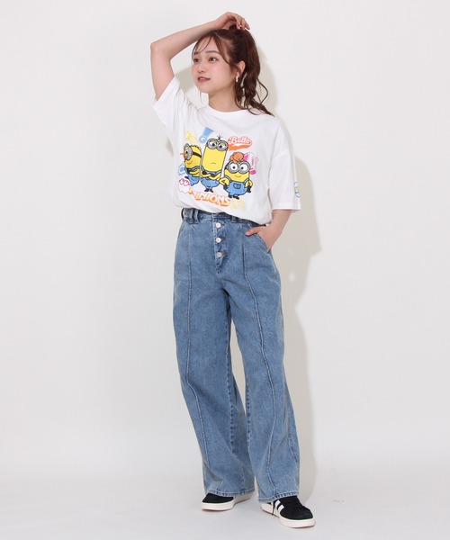 MINIONS（ミニオンズ）の「【綿100％】 親子お揃い ミニオン キャラクター Tシャツ 0456A（Tシャツ/カットソー・レディース・ホワイト・L/M/S）」の8枚目の写真