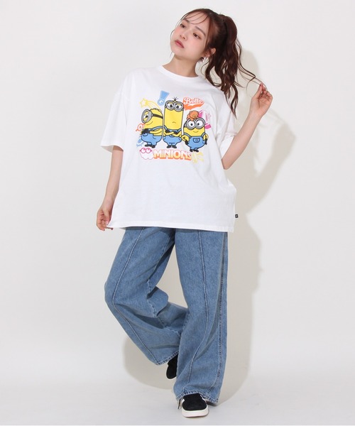 MINIONS（ミニオンズ）の「【綿100％】 親子お揃い ミニオン キャラクター Tシャツ 0456A（Tシャツ/カットソー・レディース・ホワイト・L/M/S）」の10枚目の写真