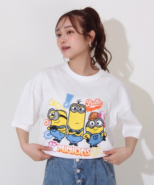 MINIONS（ミニオンズ）の「【綿100％】 親子お揃い ミニオン キャラクター Tシャツ 0456A（Tシャツ/カットソー・レディース・ホワイト・L/M/S）」の9枚目の写真