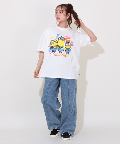 MINIONS（ミニオンズ）の「【綿100％】 親子お揃い ミニオン キャラクター Tシャツ 0456A（Tシャツ/カットソー・レディース・ホワイト・L/M/S）」の11枚目の写真