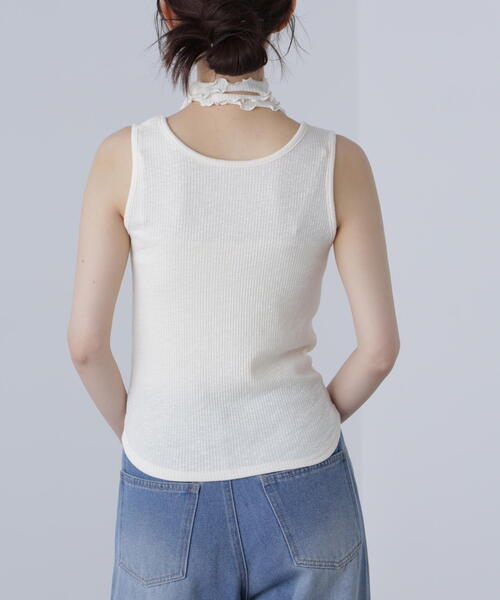 FREE'S MART(フリーズマート)の「◆チョーカー付きフリルディテールタンクトップ(タンクトップ・レディース・ホワイト/ブラック/グレー・FREE)」の10枚目の写真