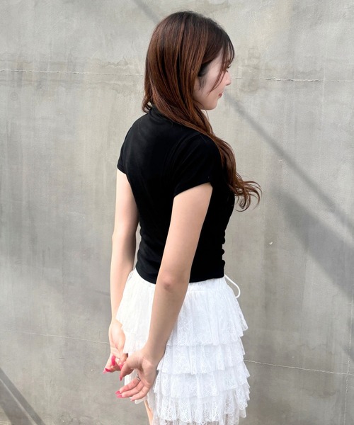 3.3 Field Trip (3.3フィールドトリップ)の「3.3 Field Trip/ローズプリントタートルT(Tシャツ/カットソー・レディース・ブラック/ホワイト・FREE)」の18枚目の写真