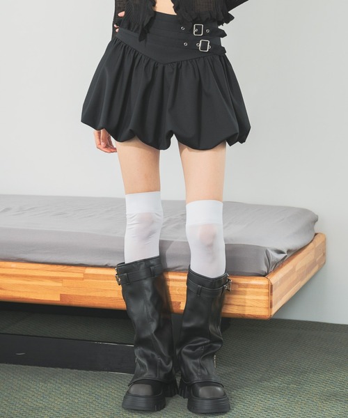 3.3 Field Trip (3.3フィールドトリップ)の「3.3 Field Trip/Wベルトバルーンスカート(スカート・レディース・ブラック/グレー・FREE)」の2枚目の写真