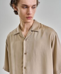 【残りわずか】HIGH TWIST CUPRA S/S オープンカラーシャツ |べた付き防止|梅雨対策|吸湿性|接触冷感|シルクタッチ|