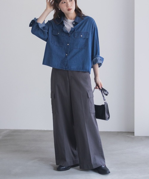 NAVY(ネイビー)の「nAvy カーゴチノパンツ(カーゴパンツ・レディース・チャコール/カーキ/ブラック・L/M/S)」の4枚目の写真