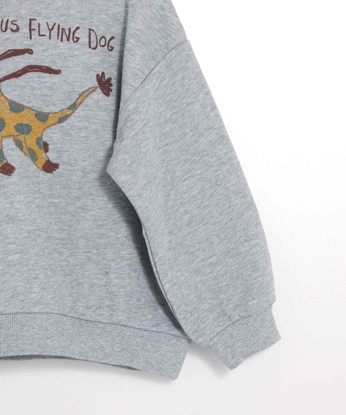 MAKE YOUR DAY（メイクユアデイ）の「空飛ぶ犬プリント裏毛トレーナー■80～140cm（スウェット・キッズ・アイボリー/グレー・100/80/140/130/120/110/90）」の12枚目の写真