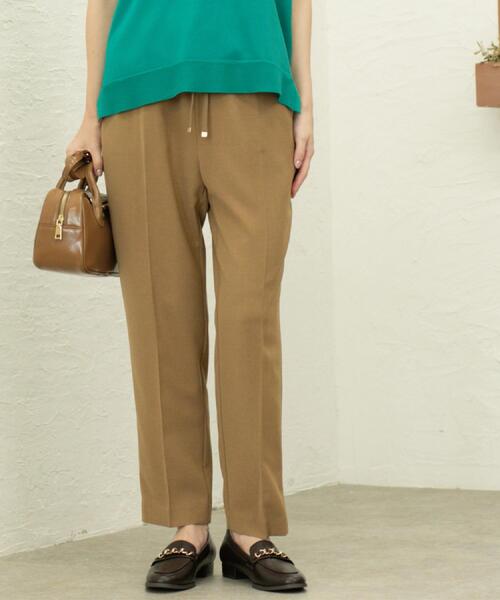 OPAQUE.CLIP（オペークドットクリップ）の「《丈が選べる/SS-LLサイズ》美脚ストレッチイージーテーパードパンツ/セットアップ対応【防シワ/洗濯機洗い可/抗ピル】（その他パンツ・レディース・ブラウン系8/ネイビー/ブラック/キャメル・02/01/42/40/38/36/34/03）」の4枚目の写真