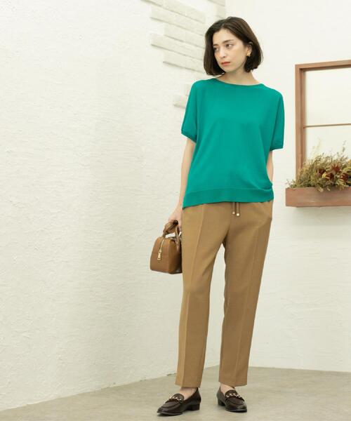 OPAQUE.CLIP（オペークドットクリップ）の「《丈が選べる/SS-LLサイズ》美脚ストレッチイージーテーパードパンツ/セットアップ対応【防シワ/洗濯機洗い可/抗ピル】（その他パンツ・レディース・ブラウン系8/ネイビー/ブラック/キャメル・02/01/42/40/38/36/34/03）」の5枚目の写真