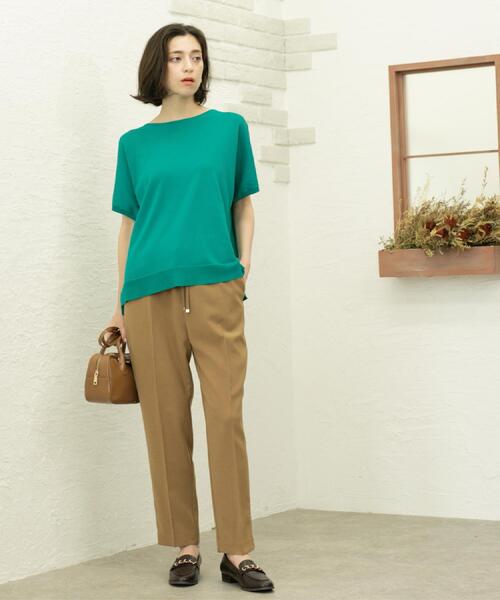 OPAQUE.CLIP（オペークドットクリップ）の「《丈が選べる/SS-LLサイズ》美脚ストレッチイージーテーパードパンツ/セットアップ対応【防シワ/洗濯機洗い可/抗ピル】（その他パンツ・レディース・ブラウン系8/ネイビー/ブラック/キャメル・02/01/42/40/38/36/34/03）」の6枚目の写真