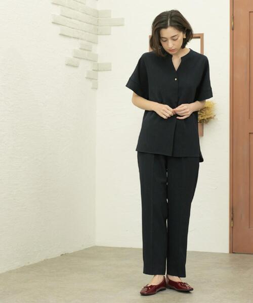 OPAQUE.CLIP（オペークドットクリップ）の「《丈が選べる/SS-LLサイズ》美脚ストレッチイージーテーパードパンツ/セットアップ対応【防シワ/洗濯機洗い可/抗ピル】（その他パンツ・レディース・ブラウン系8/ネイビー/ブラック/キャメル・02/01/42/40/38/36/34/03）」の8枚目の写真