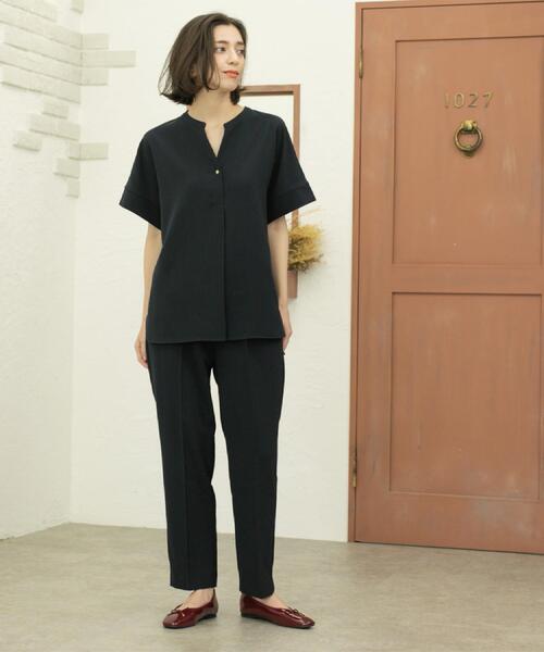 OPAQUE.CLIP（オペークドットクリップ）の「《丈が選べる/SS-LLサイズ》美脚ストレッチイージーテーパードパンツ/セットアップ対応【防シワ/洗濯機洗い可/抗ピル】（その他パンツ・レディース・ブラウン系8/ネイビー/ブラック/キャメル・02/01/42/40/38/36/34/03）」の10枚目の写真