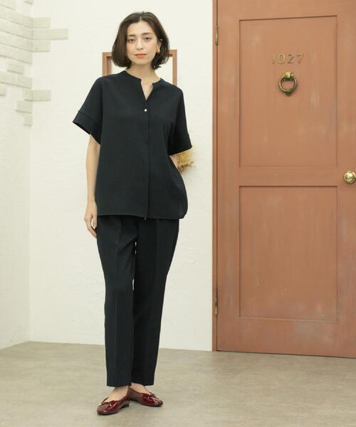 OPAQUE.CLIP（オペークドットクリップ）の「《丈が選べる/SS-LLサイズ》美脚ストレッチイージーテーパードパンツ/セットアップ対応【防シワ/洗濯機洗い可/抗ピル】（その他パンツ・レディース・ブラウン系8/ネイビー/ブラック/キャメル・02/01/42/40/38/36/34/03）」の11枚目の写真