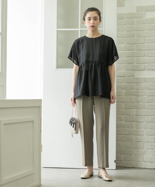 OPAQUE.CLIP（オペークドットクリップ）の「《丈が選べる/SS-LLサイズ》美脚ストレッチイージーテーパードパンツ/セットアップ対応【防シワ/洗濯機洗い可/抗ピル】（その他パンツ・レディース・ブラウン系8/ネイビー/ブラック/キャメル・02/01/42/40/38/36/34/03）」の15枚目の写真