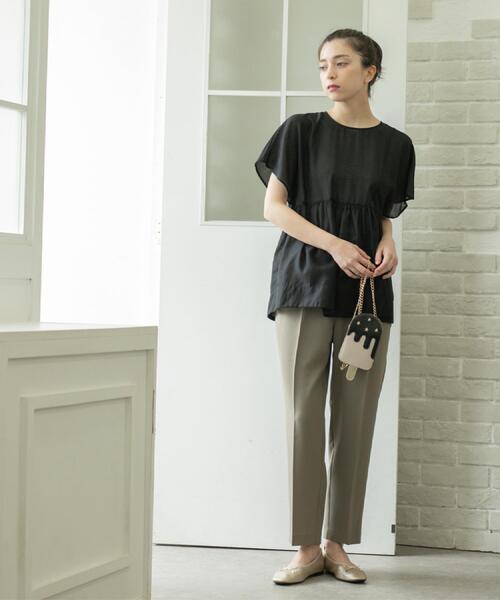 OPAQUE.CLIP（オペークドットクリップ）の「《丈が選べる/SS-LLサイズ》美脚ストレッチイージーテーパードパンツ/セットアップ対応【防シワ/洗濯機洗い可/抗ピル】（その他パンツ・レディース・ブラウン系8/ネイビー/ブラック/キャメル・02/01/42/40/38/36/34/03）」の16枚目の写真