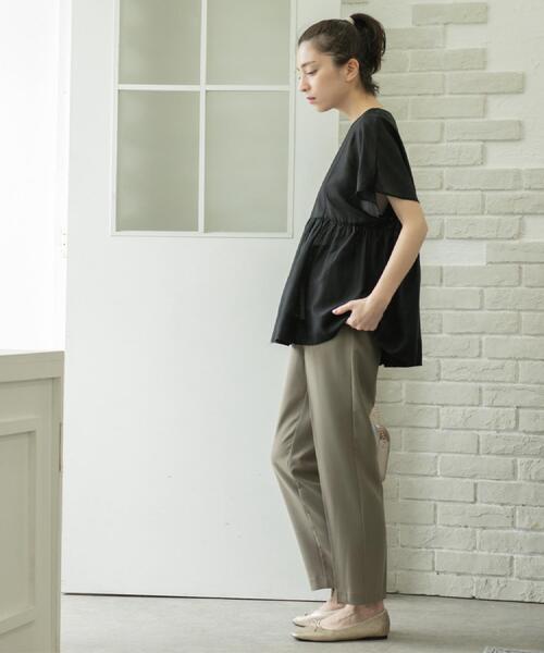 OPAQUE.CLIP（オペークドットクリップ）の「《丈が選べる/SS-LLサイズ》美脚ストレッチイージーテーパードパンツ/セットアップ対応【防シワ/洗濯機洗い可/抗ピル】（その他パンツ・レディース・ブラウン系8/ネイビー/ブラック/キャメル・02/01/42/40/38/36/34/03）」の17枚目の写真