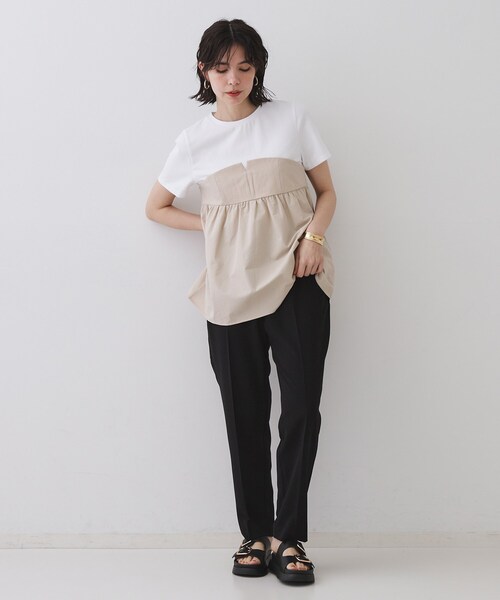 OPAQUE.CLIP（オペークドットクリップ）の「《丈が選べる/SS-LLサイズ》美脚ストレッチイージーテーパードパンツ/セットアップ対応【防シワ/洗濯機洗い可/抗ピル】（その他パンツ・レディース・ブラウン系8/ネイビー/ブラック/キャメル・02/01/42/40/38/36/34/03）」の20枚目の写真