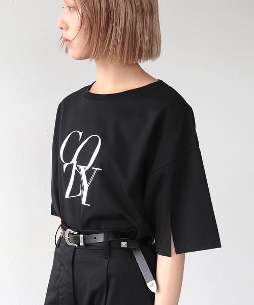 Three Four Time(スリーフォータイム)の「接触冷感スリットスリーブロゴTシャツ(Tシャツ/カットソー・レディース・ブラック/ホワイト・FREE)」の9枚目の写真