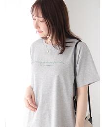 Te chichi TERRASSE | 【接触冷感】筆記体ロゴプリントTシャツ(Tシャツ/カットソー)