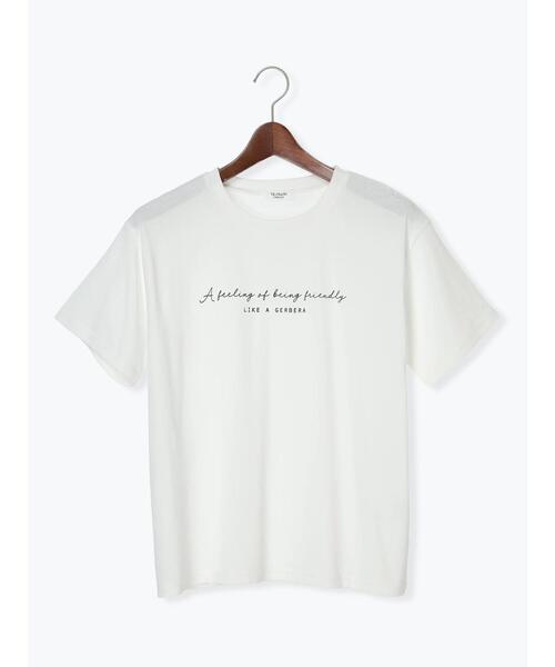 Te chichi TERRASSE(テチチテラス)の「【接触冷感】筆記体ロゴプリントTシャツ(Tシャツ/カットソー・レディース・オフホワイト/ブラック/グレー・F)」の2枚目の写真