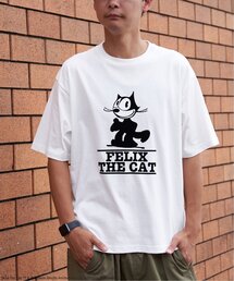 VENCEEXCHANGE（ヴァンスエクスチェンジ）の「Felix the cat フィリックス・ザ・キャット / フロッキープリントTシャツ（Tシャツ/カットソー・メンズ）」