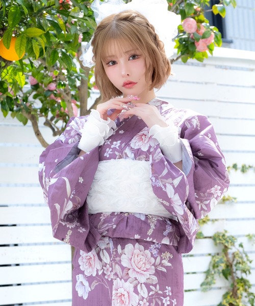 着物・浴衣・和小物 wel KIMONOMACHI 浴衣 セパレート レディース 3点セット （二部式