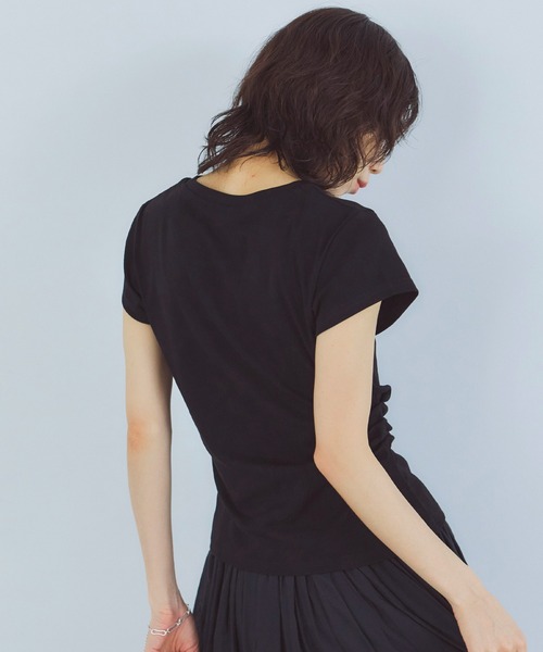 LIENCOEUR（リアンクール）の「サイドギャザーカットTシャツ（Tシャツ/カットソー・レディース・グレー/ブラック/ホワイト・FREE）」の9枚目の写真