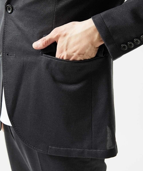 MICHEL KLEIN HOMME (ミッシェルクランオム)の「【セットアップ】メッシュストレッチテーラードジャケット(テーラードジャケット・メンズ・ネイビー/ダークグレー/ブルー・MEDIUM/X-LARGE/LARGE)」の10枚目の写真