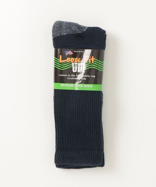 fridge（フリッジ）の「【Extra Wide Socks】 エクストラ ワイド ソックス Loose Fit Stays Up Cotton Casual Crew Socks（ソックス/靴下・メンズ・ネイビー/ホワイト/タン/ブラック・ONE SIZE）」の2枚目の写真