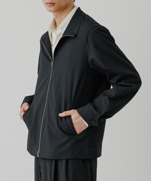 セール】【DELEGANT】スタンドカラー ジップアップ ブルゾン
