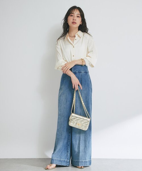 La boutique BonBon（ラブティックボンボン）の「【美人見えシャツ】ライトサテンシャツ（シャツ/ブラウス・レディース・オフホワイト/ライトベージュ・FREE）」の20枚目の写真