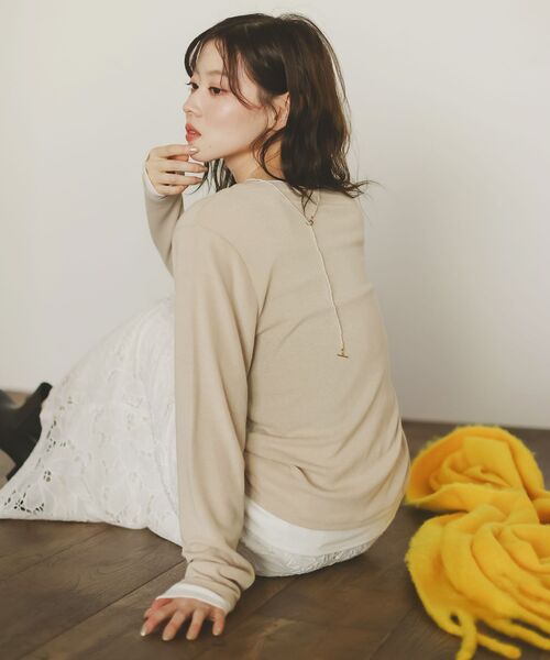 le.coeur blanc（ルクールブラン）の「レイヤードライクカットソー（Tシャツ/カットソー・レディース・ライトグレー/ライトベージュ/チャコールグレー・38）」の11枚目の写真