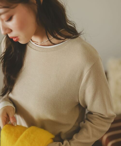 le.coeur blanc（ルクールブラン）の「レイヤードライクカットソー（Tシャツ/カットソー・レディース・ライトグレー/ライトベージュ/チャコールグレー・38）」の4枚目の写真