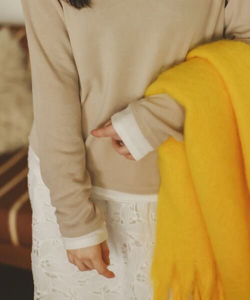 le.coeur blanc（ルクールブラン）の「レイヤードライクカットソー（Tシャツ/カットソー・レディース・ライトグレー/ライトベージュ/チャコールグレー・38）」の13枚目の写真