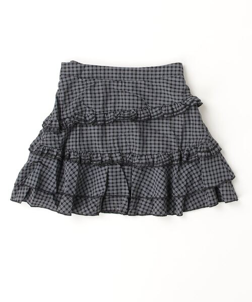 Dream garden(ドリームガーデン)の「ギンガムチェックティアードミニスカート(スカート・レディース・グレー系・S/M/L/XL)」の15枚目の写真
