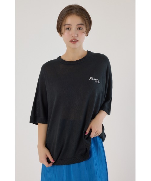 RODEO CROWNS WIDE BOWL(ロデオクラウンズワイドボウル)の「ルーズドルマンニットトップス(Tシャツ/カットソー・レディース・グリーン/オフホワイト/ブラック/ライトピンク・FREE)」の20枚目の写真