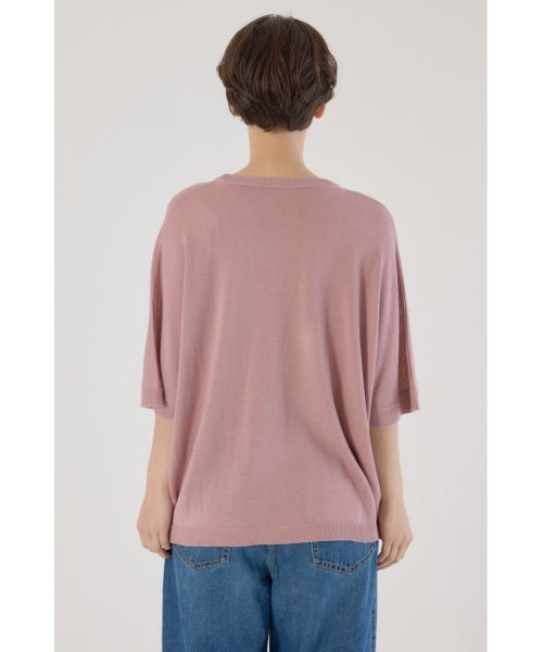 RODEO CROWNS WIDE BOWL(ロデオクラウンズワイドボウル)の「ルーズドルマンニットトップス(Tシャツ/カットソー・レディース・グリーン/オフホワイト/ブラック/ライトピンク・FREE)」の12枚目の写真