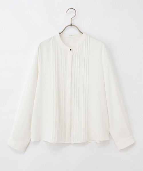 Honeys（ハニーズ）の「ピンタックブラウス（シャツ/ブラウス・レディース・スミクロ/ネイビー/ホワイト/ボルドー/グレイッシュベージュ・3L/L/LL/M/S）」の22枚目の写真