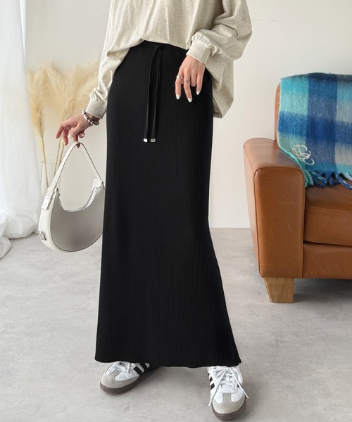セール】毎日頼れる美人スカート。360度ほっそり”美”シルエット リブ