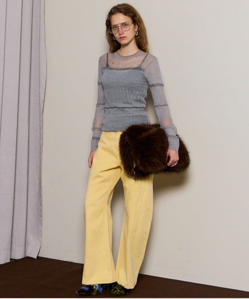MAISON SPECIAL（メゾンスペシャル）の「Sheer Smocked Knit Pullover/シアースモッキングニット【MAISON SPECIAL/メゾンスペシャル】（ニット/セーター・レディース・グレー/グリーン/ブラック・FREE）」の4枚目の写真