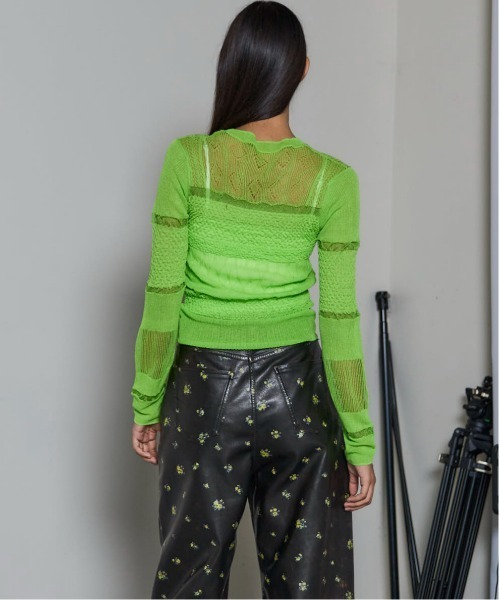 MAISON SPECIAL（メゾンスペシャル）の「Sheer Smocked Knit Pullover/シアースモッキングニット【MAISON SPECIAL/メゾンスペシャル】（ニット/セーター・レディース・グレー/グリーン/ブラック・FREE）」の10枚目の写真