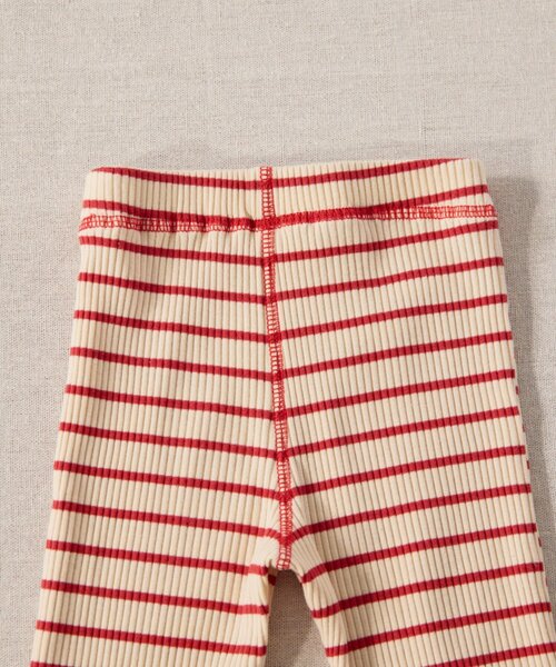 CIAOPANIC TYPY（チャオパニックティピー）の「【BABY】【Qinn】ボーダーリブレギンスパンツ（その他パンツ・キッズ・レッド/ネイビー・90/100/80）」の4枚目の写真