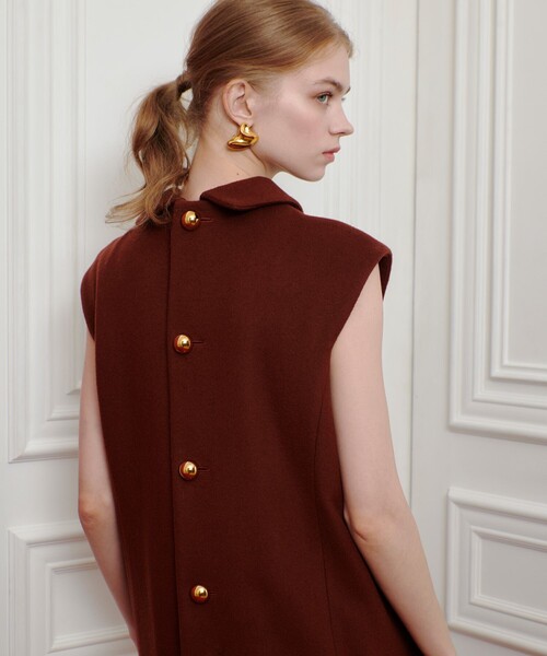 LOULOU WILLOUGHBY】ビーバーステンカラーワンピース（ワンピース