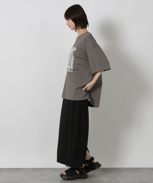 LAKOLE（ラコレ）の「オーガンジープリントＴ / 580271（Tシャツ/カットソー・レディース・ピンク/チャコール/オフホワイト・FREE）」の10枚目の写真