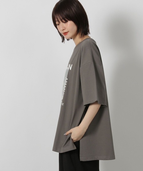 LAKOLE（ラコレ）の「オーガンジープリントＴ / 580271（Tシャツ/カットソー・レディース・ピンク/チャコール/オフホワイト・FREE）」の12枚目の写真