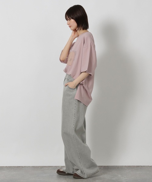 LAKOLE（ラコレ）の「オーガンジープリントＴ / 580271（Tシャツ/カットソー・レディース・ピンク/チャコール/オフホワイト・FREE）」の15枚目の写真