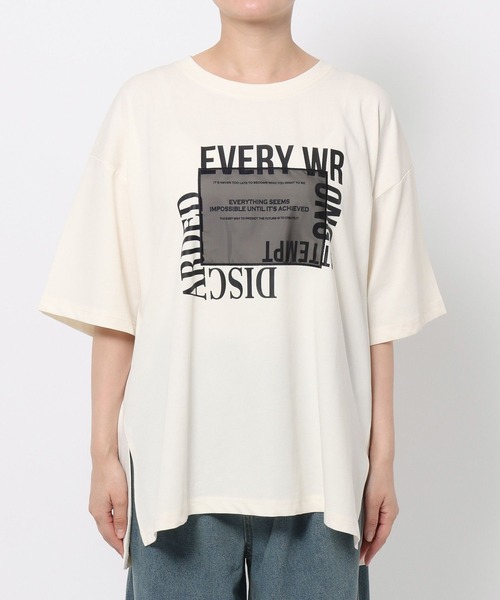 LAKOLE（ラコレ）の「オーガンジープリントＴ / 580271（Tシャツ/カットソー・レディース・ピンク/チャコール/オフホワイト・FREE）」の19枚目の写真